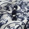 Elegant New Chinese Style Ink Print Puff Sleeve Cheongsam Dress