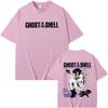 Anime Ghost In the Shell Motoko Kusanagi Graphic Print Unisex Summer Comic Casual Soft Pure‑Cotton Men's Loose‑Fit Short‑Sleeve T‑Shirt