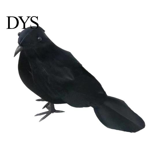 Realistic Feathered Crows Black Crow Halloween Decor, Lifelike Raven Figurine Prop Simulation Ravens for Haunted House, Artificial Bird Ornament Party