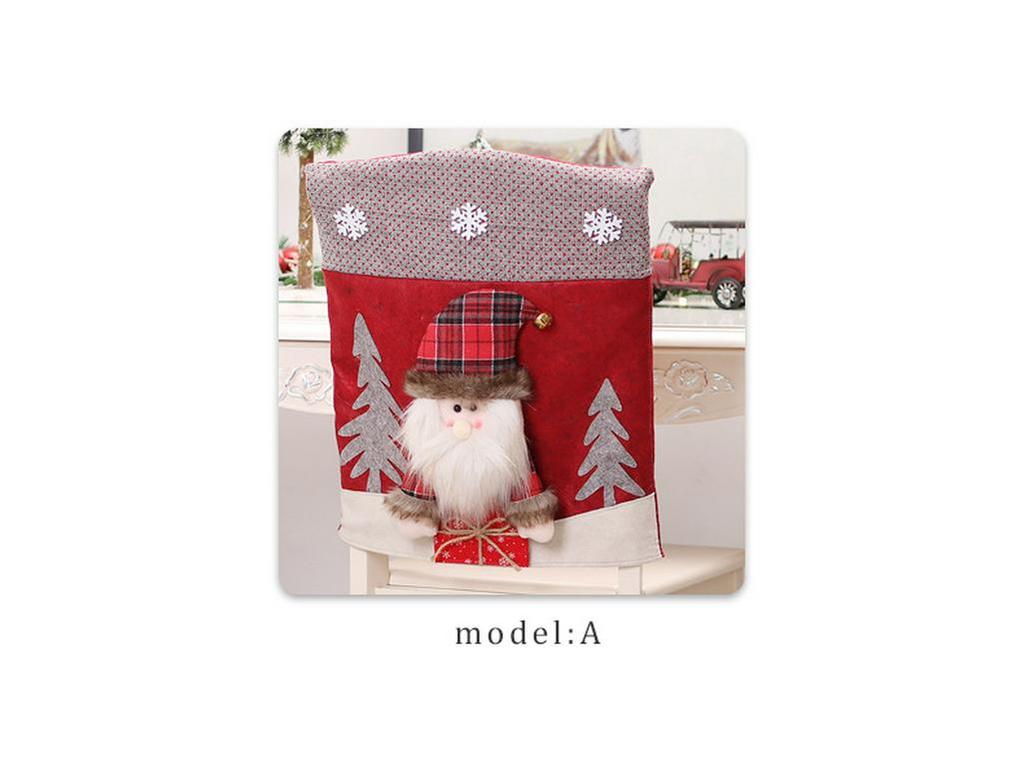 Weihnachtsmann 3D Cartoon Kunstleder Stuhlhussen Set