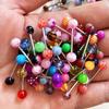 Stainless Steel & Acrylic Multi-color Tongue and Nipple Studs – Popular Body Piercing Jewelry