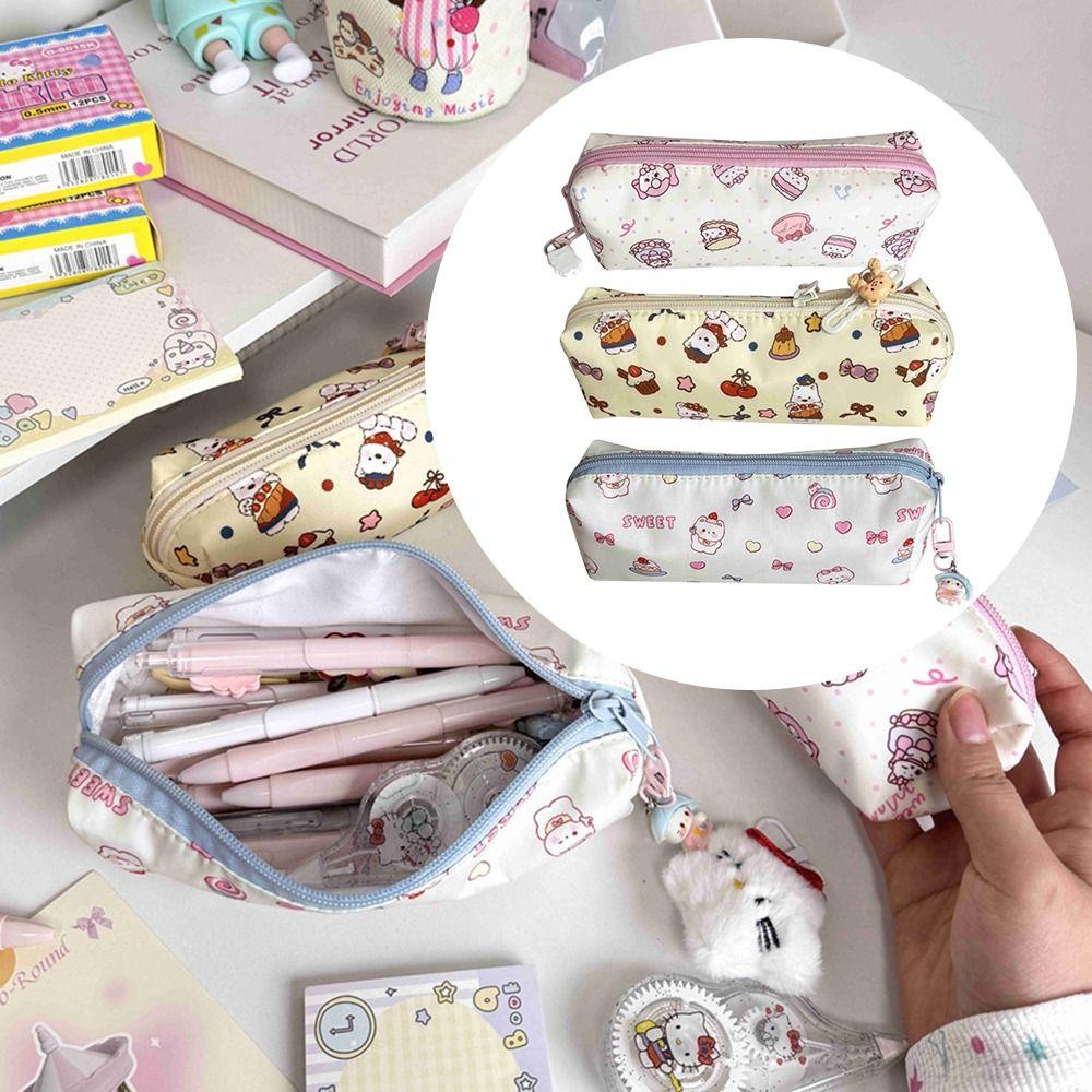 Large Capacity Stationery Storage Bag Cartoon Pen Box Fashion Pencil Case  School Office Supplies