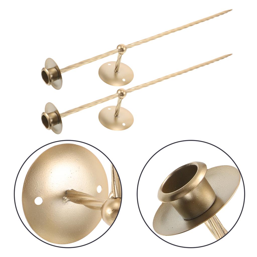 2pcs Wall Holder Long Gold Metal Pillar Candlestick Stand Iron Art Decorative Sconce For Living Room Dining Room Bedroom
