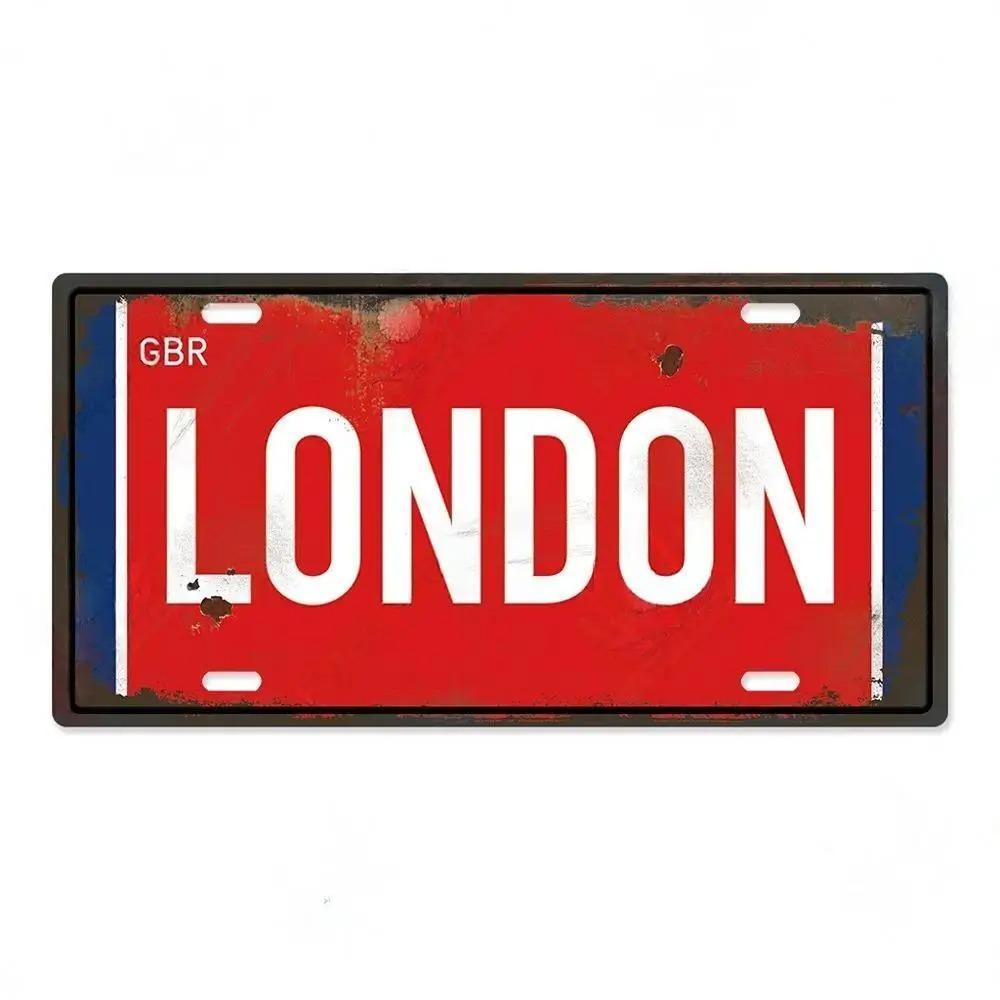 DORA Tin Sign Vintage Ctiy Aluminum Plate Barcelona MILAN Madrid Country Metal Plaque LIverpool Manchester Tottenham Decortaive Car Sign Wall