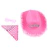 1 Set Cowboyhüte Western Cowgirl Hut für Damen Mädchen Foto Requisiten Bandana Brillen Glamouröse Cowgirl Hüte Party Fedora Kappe