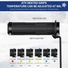 12 V Heated Handlebar Grip Set for Cold-Weather Handlebar Use with 5-Level Control, Previous-Setting Memory, 2-Clamp Structure, and Accessories