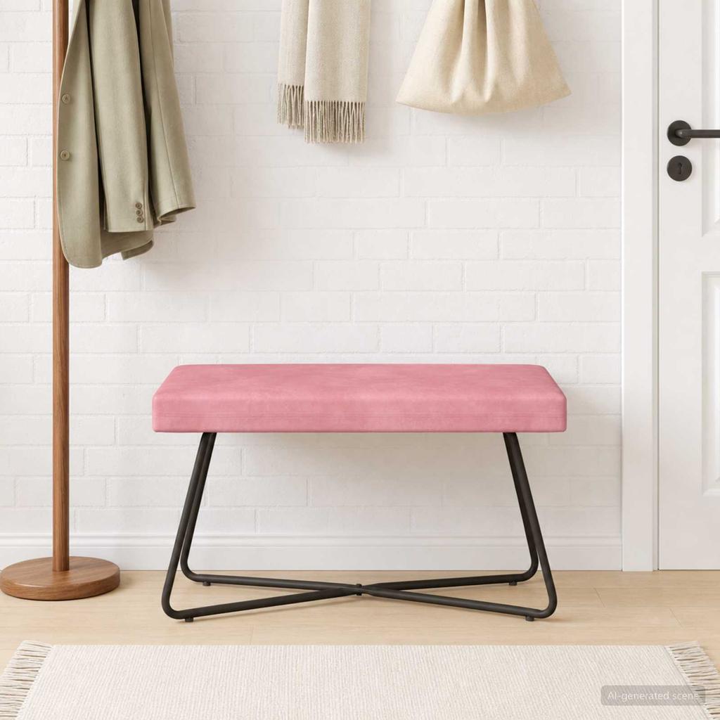 Bench Pink 80 X 40 X 45 Cm Velvet