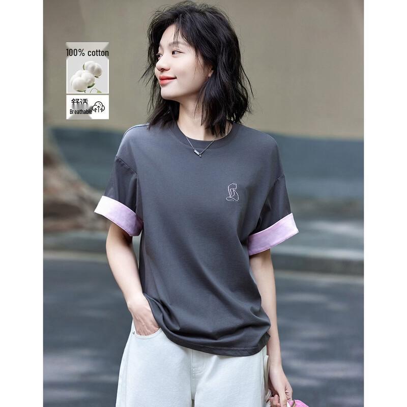 Demana Women s Oxygen Cotton Color-Block T-Shirt S