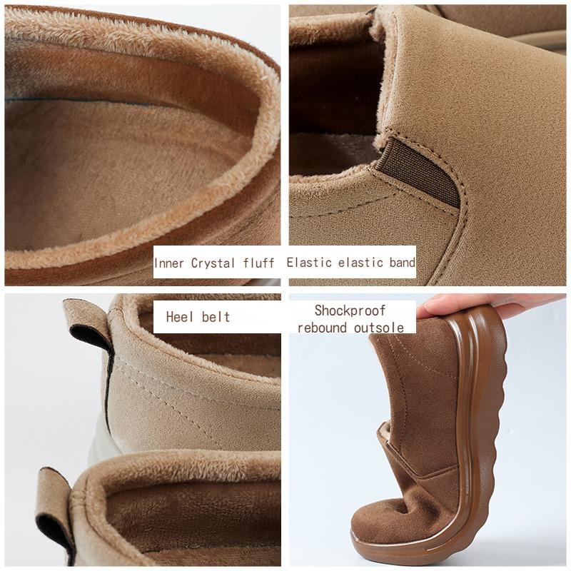 Fashion 2024 Women's Snow Boots Platform Boots Women's Leisure Winter Snow Ankle Boots Women's Anti slip Plush Leather Boots