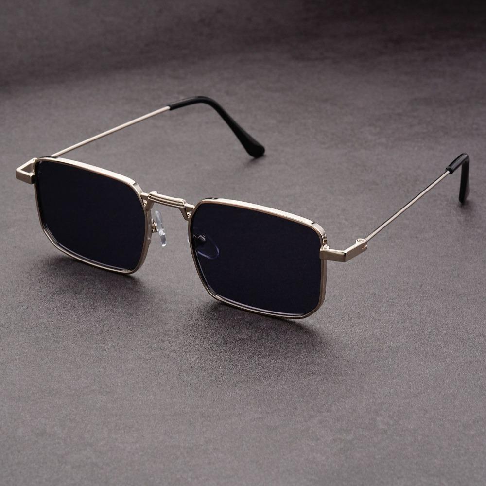 High Quality Rectangular Sunglasses Men Metal Frame Retro Brand Square Sunglasses Women Unisex Fashion Eyewear