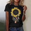 Fashion Floral Pattern 3D Digital Printing Women's Comfortable Round Neck Short Sleeved T-shirt