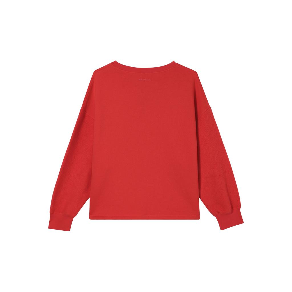 Adidas Neo Cny Series Wu Huang Wan Shui Cny Ww Swt Casual Printed Crewneck Sweatshirt Women Sweatshirt Red GP5755