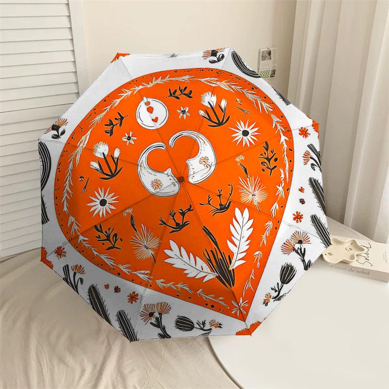 

1PC Cactus Flowers Umbrella-8-Rib Reinforced Portable Folding Travel Suitable for All Seasons Outdoor Daily Use Is an Ideal Choice -K0424