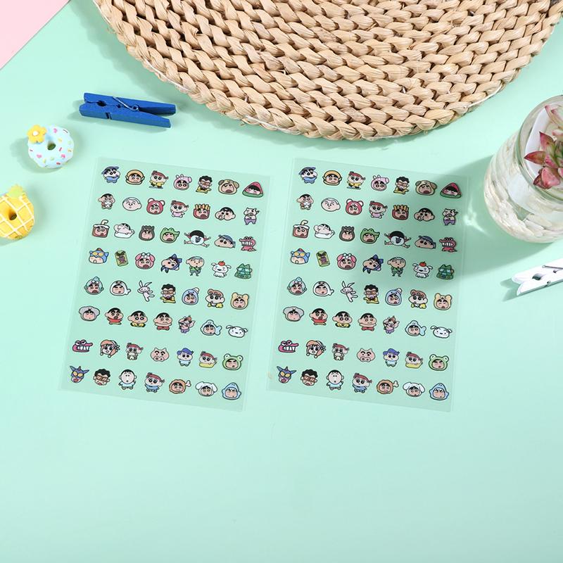 3Sheets 168Pcs Crayon Shin-Chan Cartoon Stickers Kawaii Toy Cute Trunk Notebook Hand Account Decorate Lovely Nail Patches