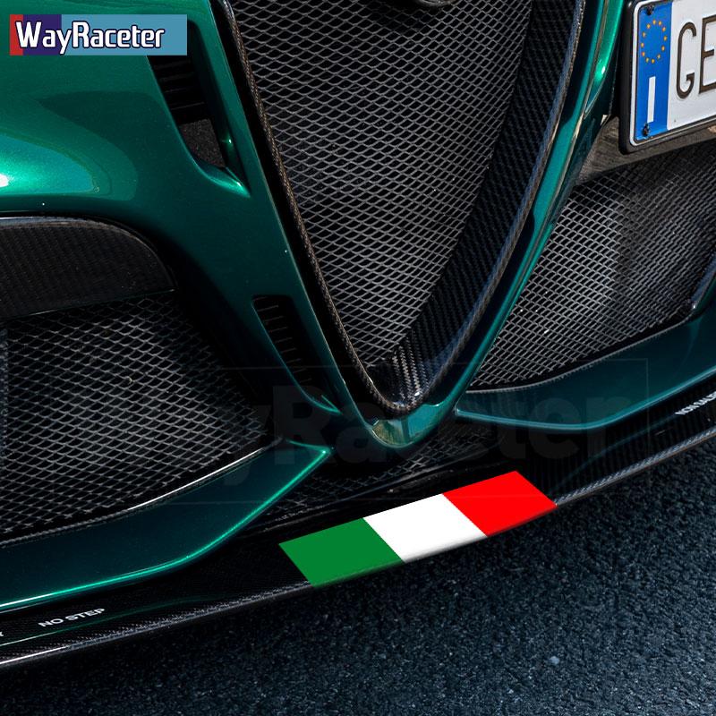 Reflective Italian Flag Vinyl Front Bumper Trunk Body Fender Sticker For Alfa Romeo Stelvio Giulia 159 Giulietta 147 Mito 156 4C