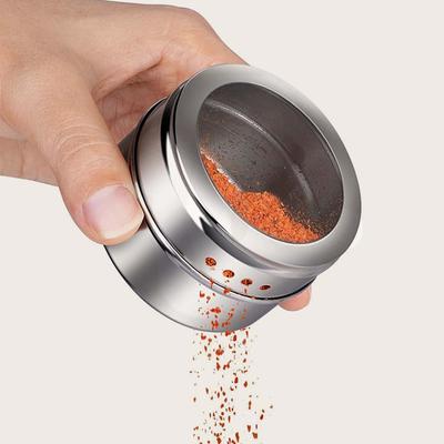 1ks-Magnetické nádoby na korenie Nerezové dózy na korenie Skladovacie nádoby a Vrchnák s malými otvormi na sypanie