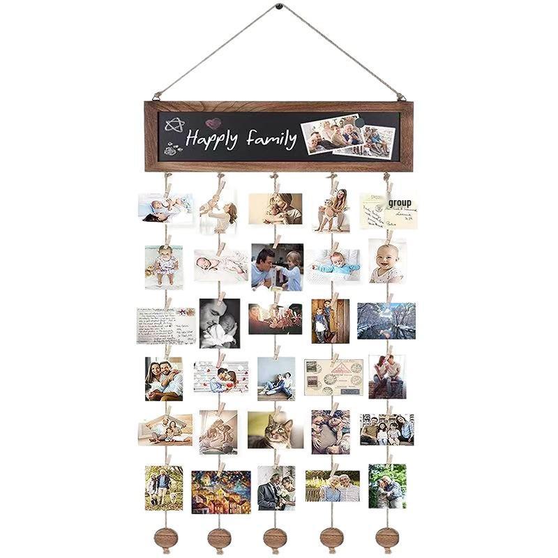 European & American Wooden Wall Photo Clip Sign - Wedding Supplies & Handcrafted Ornaments