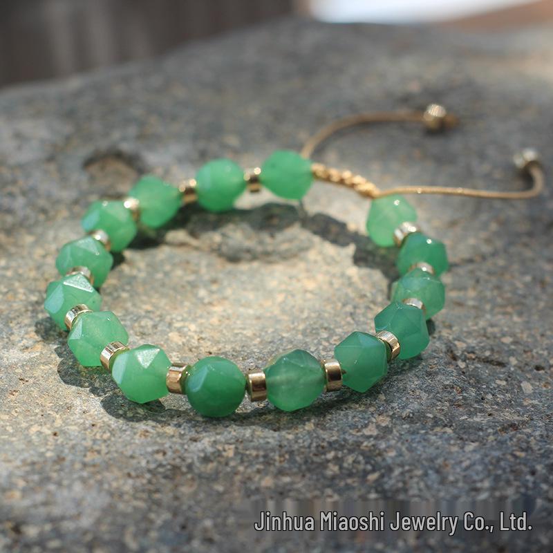 Bohemian Woven Rhombus Cut Tiger's Eye Crystal Bracelet