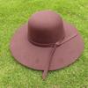 Female Hat French Retro Bowler Hat Women Wide-brimmed Wavy Fedora Hat Autumn and Winter Bow Hat Hat Adult Children Hat