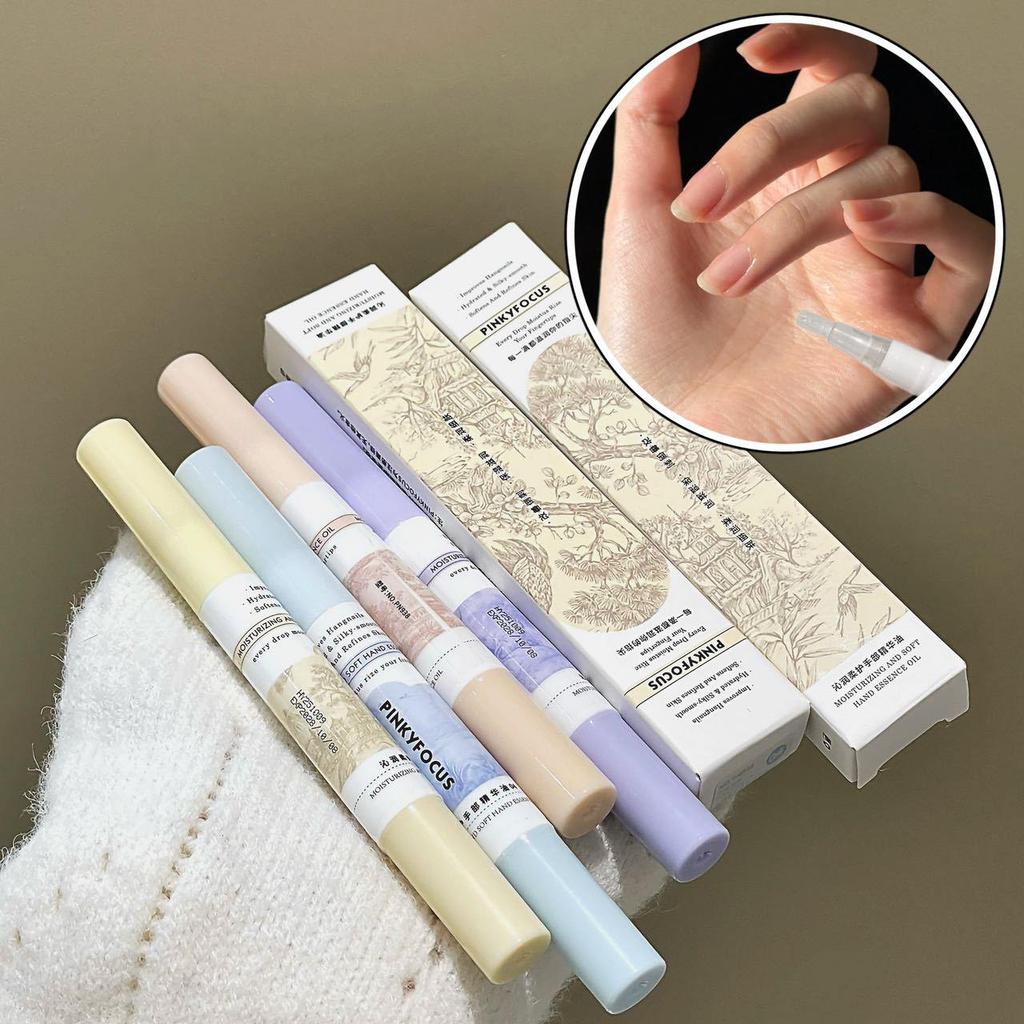 Qin Run Soft Protective Hand Oil: Anti-Split Nude Nail Care Essence Pen with Cuticle Treatment