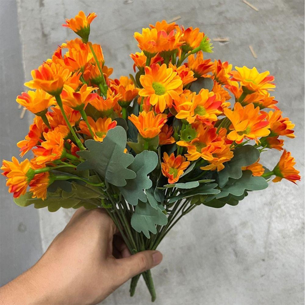 21 Heads Artificial Outdoor Sunset Mums Flowers Multicolor Simulated Flower  for Party Supplies