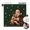 Sparkling Framed Pearl Painting Kit DIY with Santa and Reindeer 3D Bead Art Canvas Ready To Display Home Wall Decor Gift for Christmas Holiday