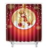 Christmas Shower Curtain Floor Mat Combination Four-Piece Set Bathroom Toilet Carpet Shower Room Mat Foot Mat