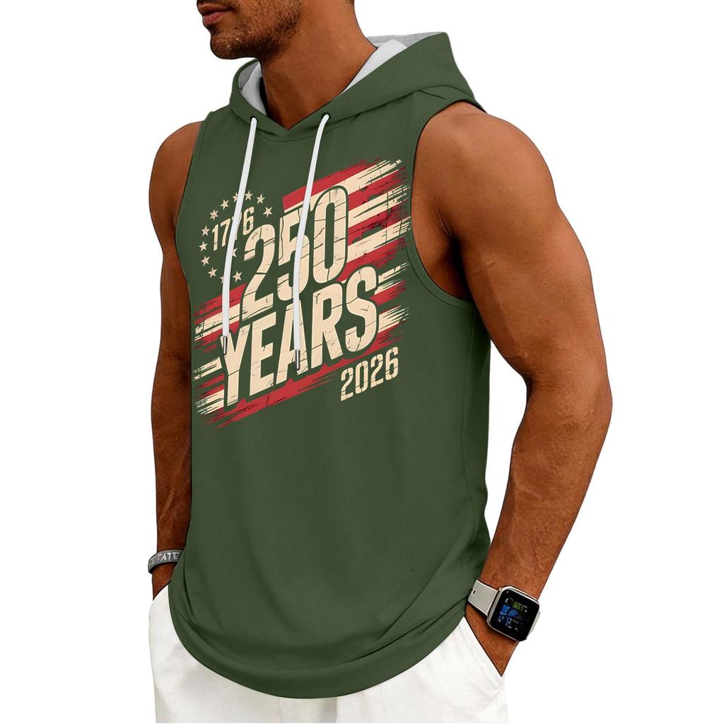 Men's Tank Top Gym Sleeveless Hoodie Shirt Washed Sports Muscle Shirts Fitness Vest With Hood