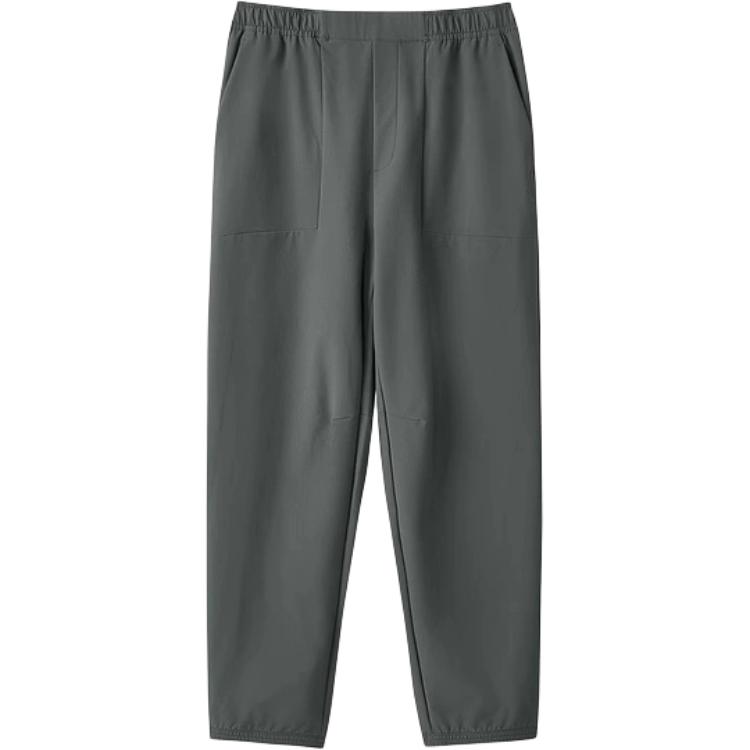 Skechers Outdoor Sports Series Solid Color Elastic Waist Casual Pants Men Bottoms Graphite-Gray L424M030-0091 L