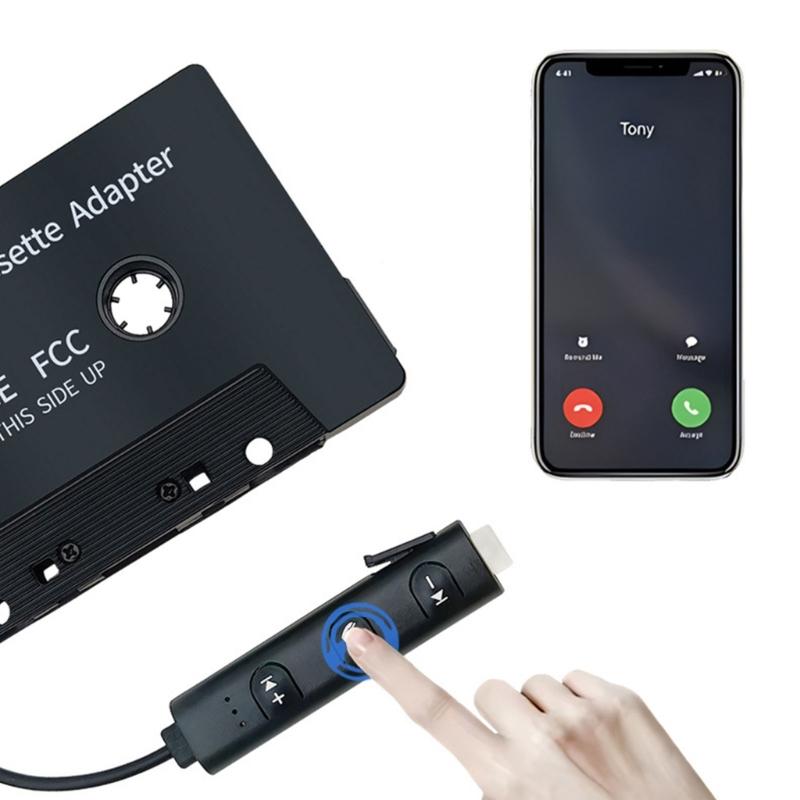 Classical Car MP3 Cassette Adapter, Bluetooth-compatible 5.1 Music Streaming, Builts In Microphone for Call