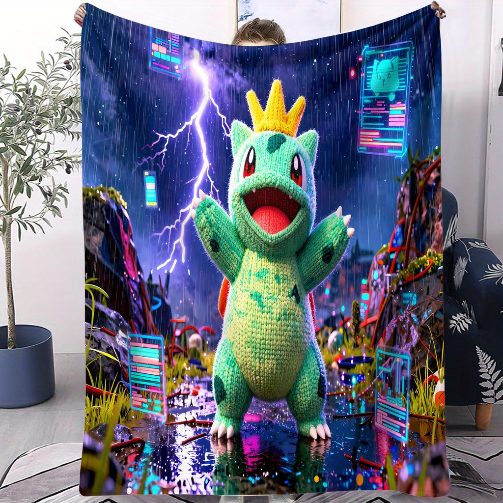 Hot Pokemon Pikachu SciFi Style Blanket Air Conditioning Soft Durable Magical Scene For Home Office Travel Nap Leisure FanGift