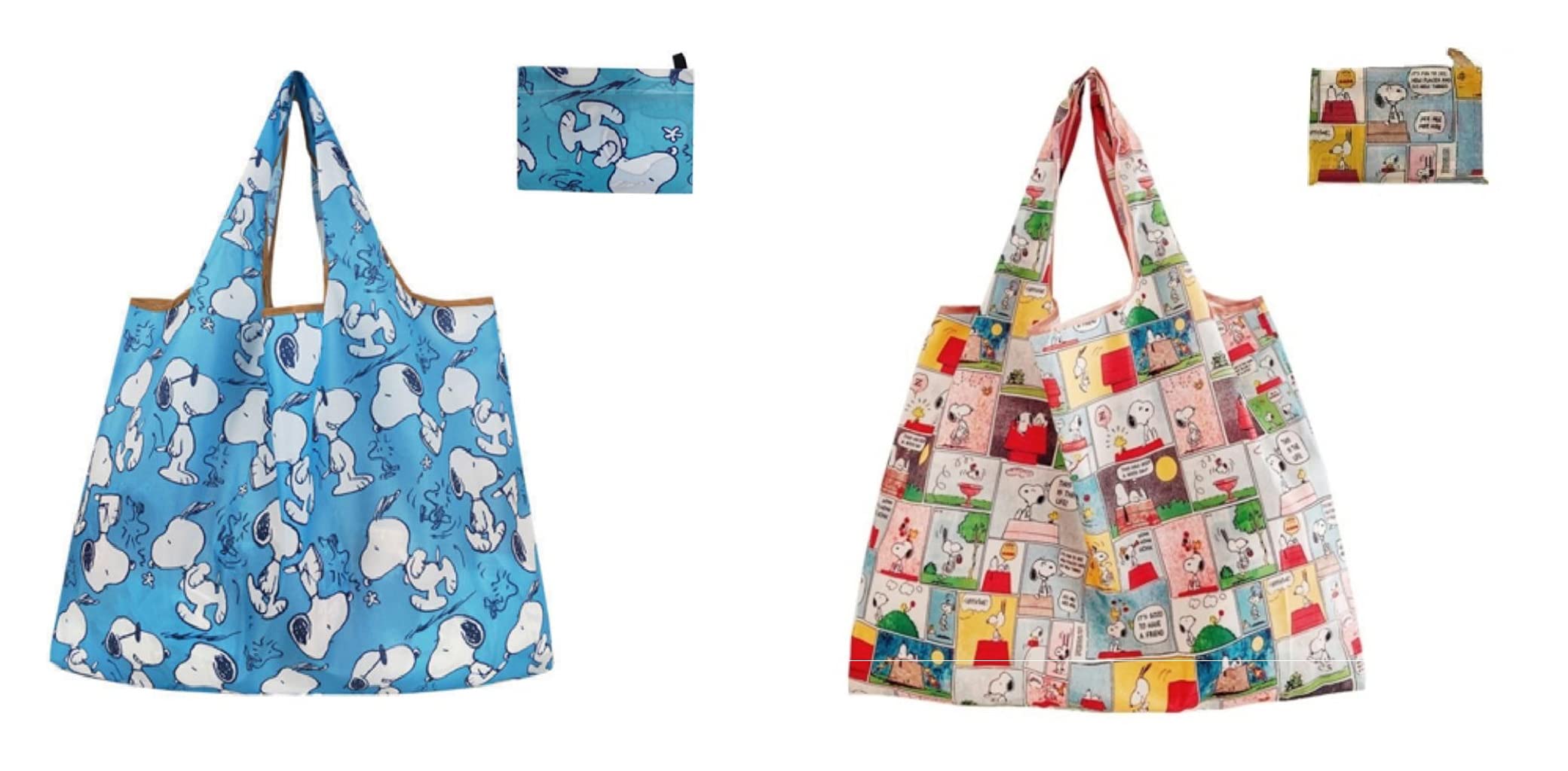 

set Snoopy Eco Bag Shopping Bag Shopping Bag Cashier Bag Shoulder Bag Waterproof Folding Large Capacity Lightweight Wide Gusset Cute Character of