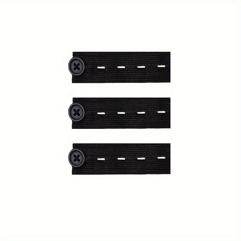 

3pcs Black No-Sew Instant Waist Extender Buttons for Jeans&Pants-Adjustable Cord Locks,Durable Nylon,Easy to Use for Men & Women 80mm