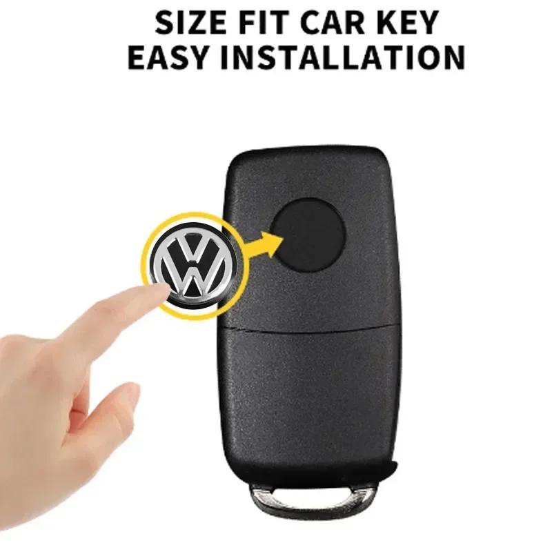 For Volkswagen 14mm Car Key Emblem Stickers Auto Control Key Logo Decals For Volkswagen Scirocco POLO Tiguan Passat B5 B6 B7 Gol