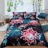 Koi Fish Duvet Cover Set King Queen Size Lucky Fish  Flowers Colourful 3D Print Comforter Cover for Kids Polyester Bedding Set