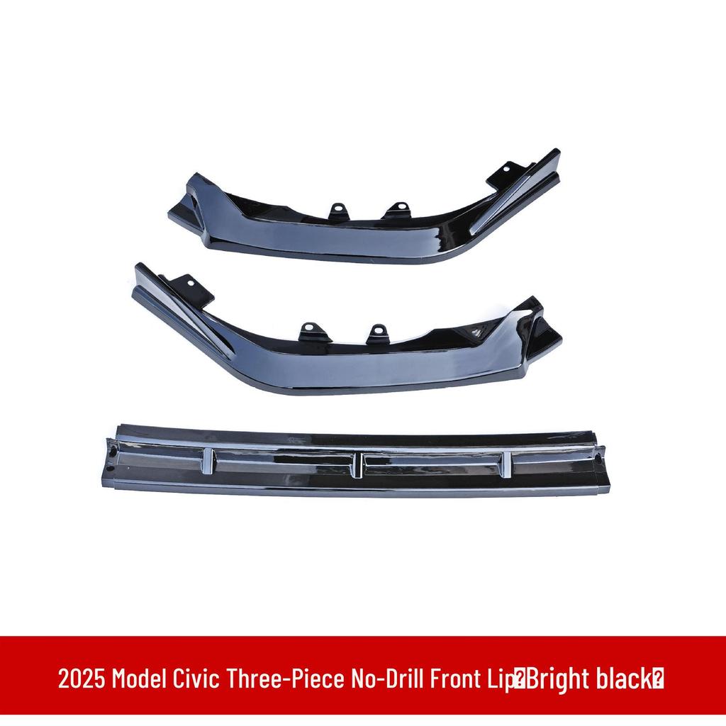 2025 Civic 11.5th Gen Front Lip: No-Drill, Non-Destructive, Three-Section Installation.