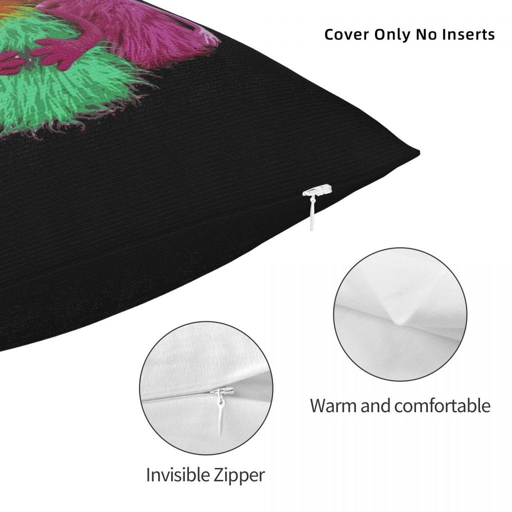 Mahna Mahna Square Pillowcase Polyester Linen Velvet Pattern Zip Decorative Sofa Cushion Cover