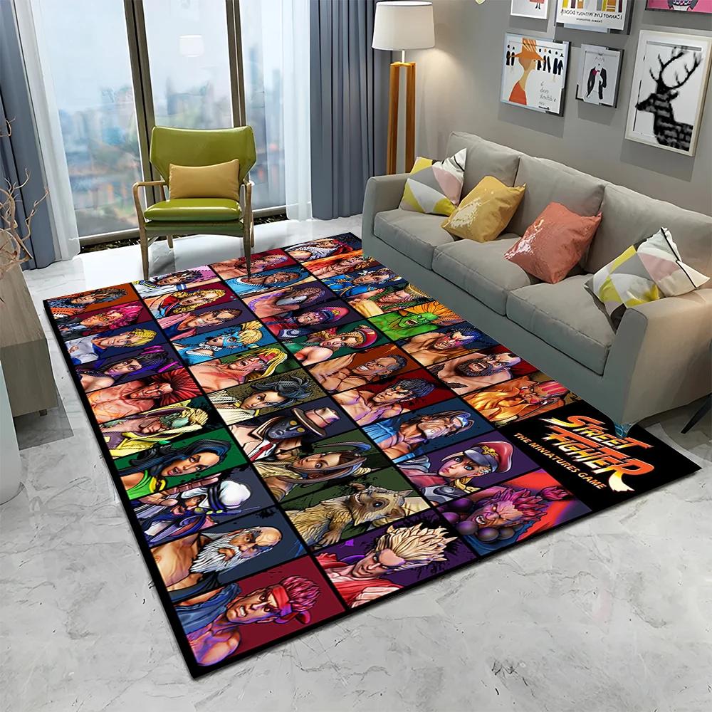 Street Fighter Retro Game SF Gamer Carpet Rug for Home Living Room Bedroom Sofa Doormat Decor,kids Area Rug Non-slip Floor Mat