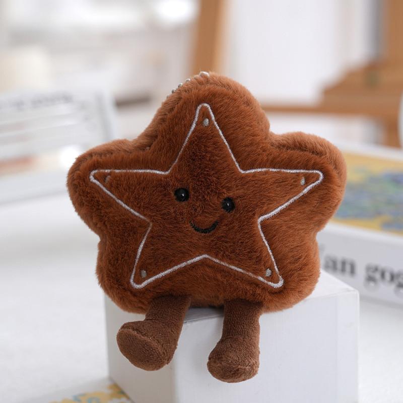 Tree Christmas Star Shapes Plush Toy Keychain Stuffed Doll Pendant Backpack