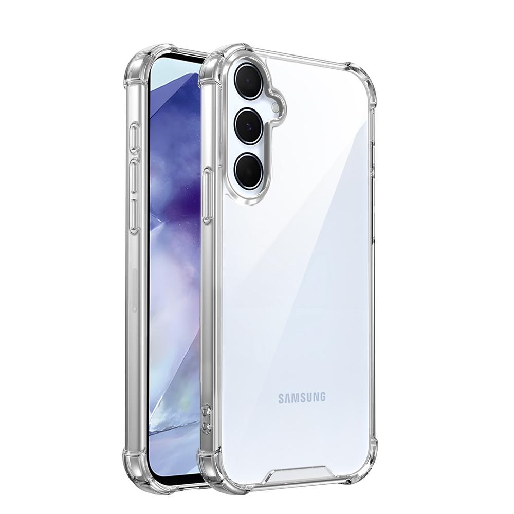 KEYSION Průhledné nárazuvzdorné pouzdro se čtyřmi rohy pro Samsung A55 5G A35 Měkké TPU+PC Průhledný zadní kryt telefonu pro Galaxy A15 4G 5G