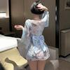 Sexy lingerie kimono bathrobe set uniform seduction print Japanese bow sexy Japanese pajamas new