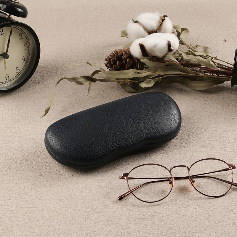 Retro Wave Edge PU Leather Glasses Case - Hard, Textured Protection for Myopia Frames & Sunglasses