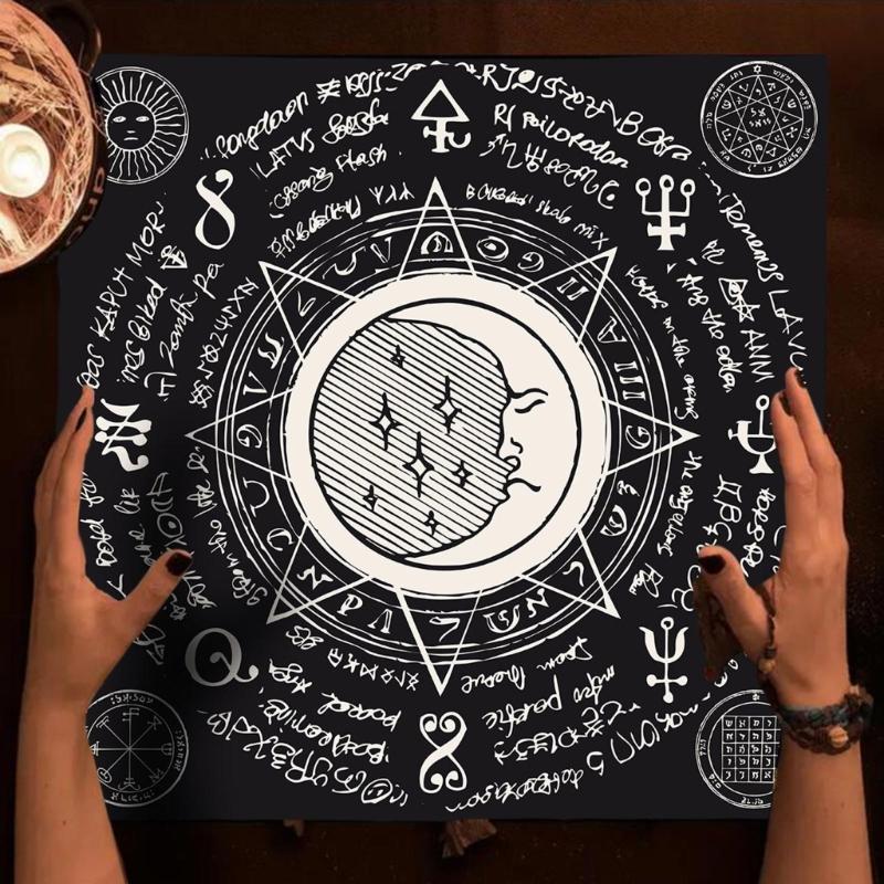 Tarots Tablecloth Rune Divinations Table Cover Astrology Oracles Board Game Mat Square Shape Pendulum Altar Table Cloth