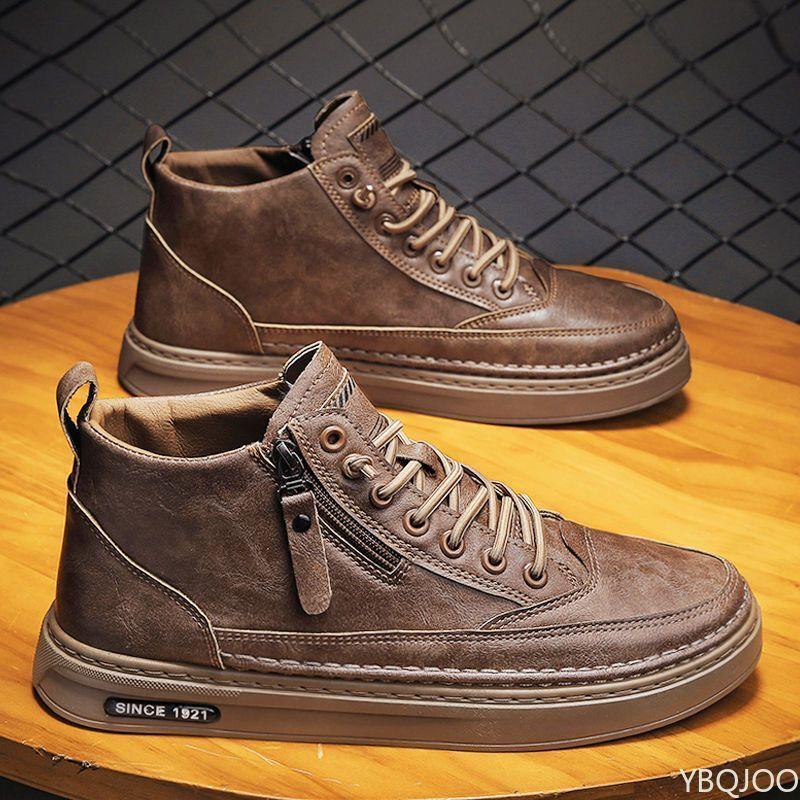 Men's shoes Spring Autumn new high top casual board shoes trend versatile black sports casual simple comfortable shoes for men