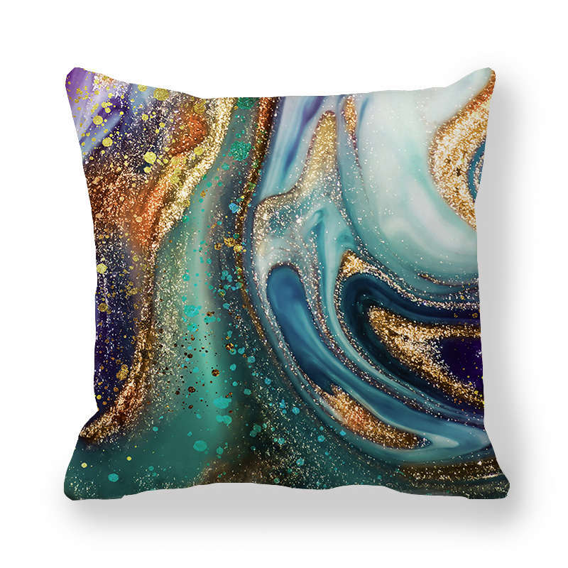 Home Decor Marble Pattern Digital Print Throw Pillow Covers Pattern Cushion Cover Suitable for Sofa Bedroom Car Pillow Cover