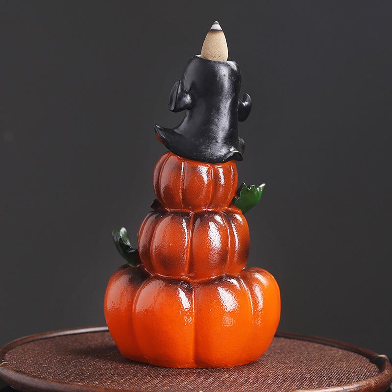 Resin Halloween Pumpkin Reflux Incense Burner Creative European Ghost Festival Reflux Incense Burner Gifts