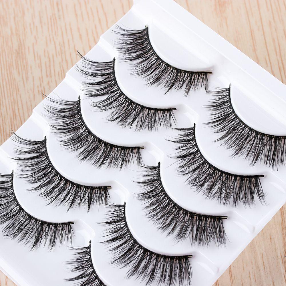 Fashion Multilayer Glam Wispy Fluffy False Eyelashes Natural Long Thick Cross Extension Tools