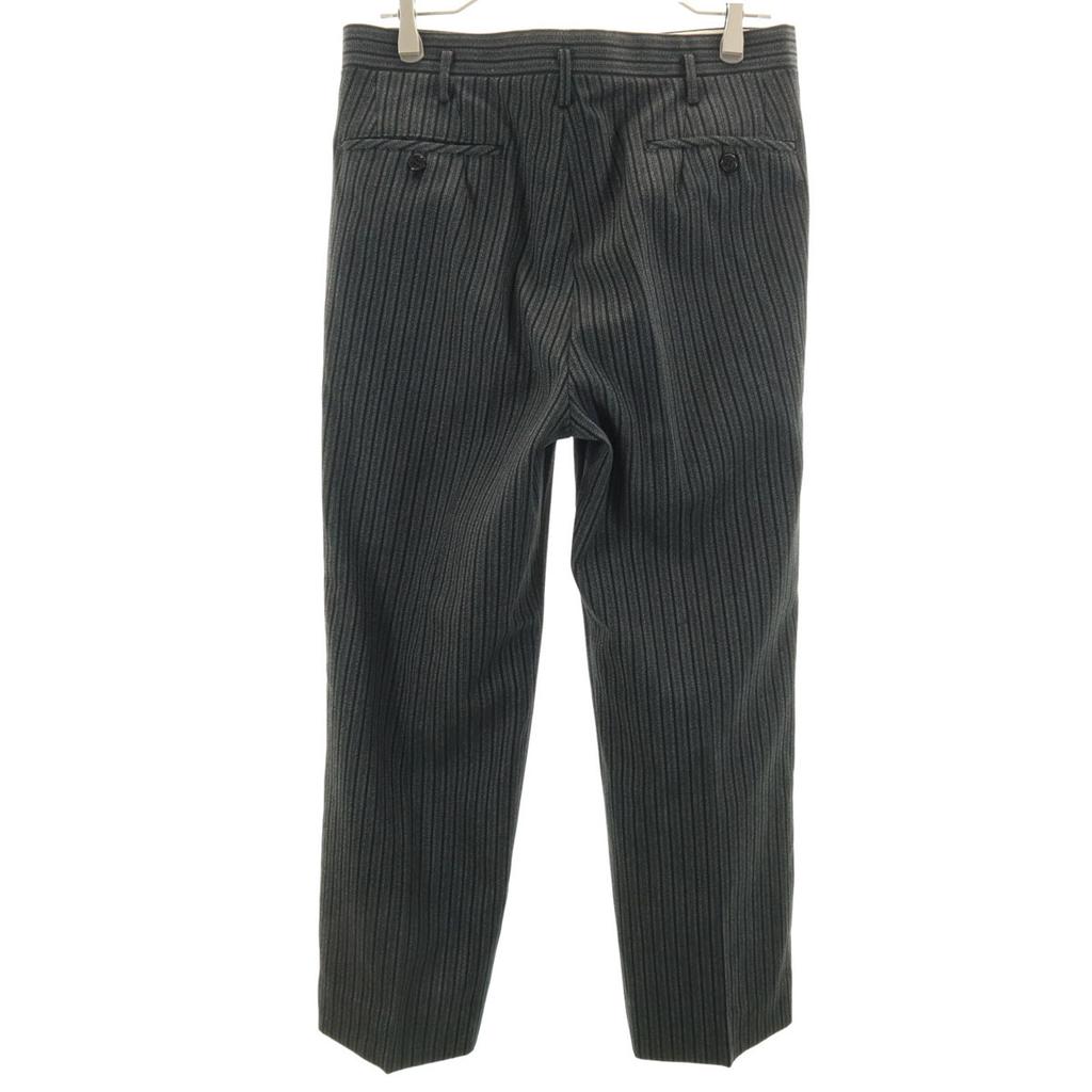 60s 70s vintage Striped Pattern Slacks pants Charcoal gray TALON ZIP Men's Used