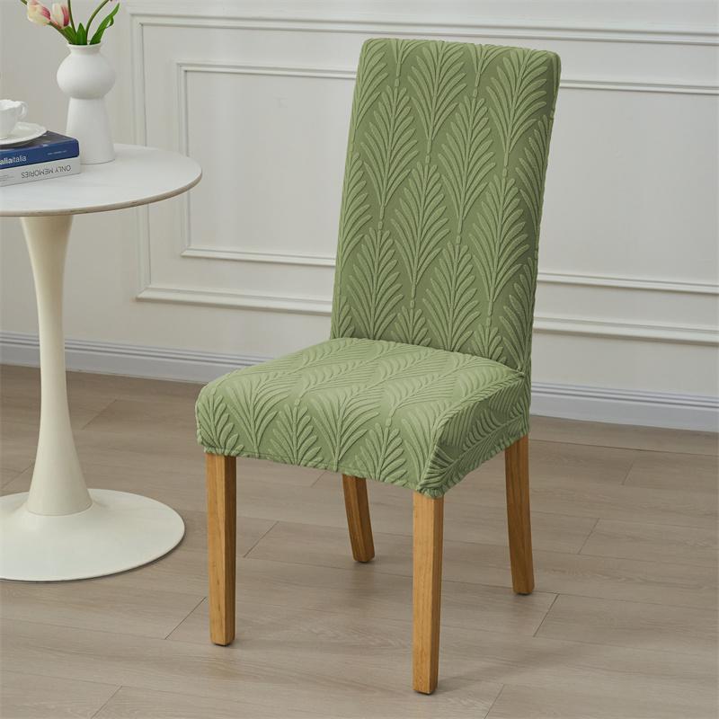 

1PC Leaves Jacquard Dining Room Chair Covers Stretch Chair Slipcover Washable Kitchen Seat Protector for Wedding Party Banquet 1PC chair cover
