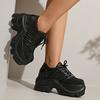 Women's Fashion Breathable Chunky Sneakers Thick Bottom Non Slip Vulcanized Shoes Woman Gothic Black Platform Sports Shoes